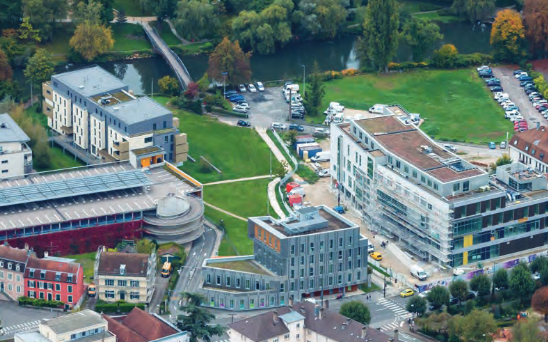 Vue aérienne du projet résidentiel des Blancheries situé dans la ville de Montbéliard