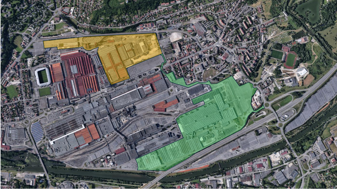 Vue aérienne du site PSA