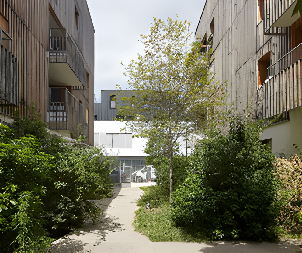 Perspective du quartier ville nature Grette Brulard Polygone